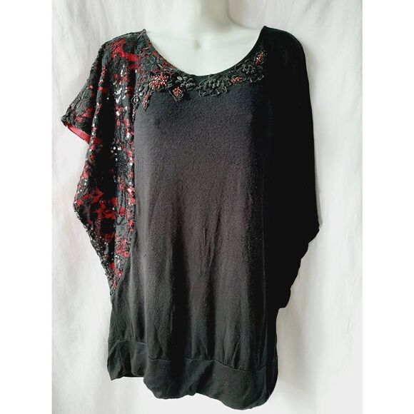 Maurices sz 0X sequin lace evening wear blouse - Picture 1 of 4